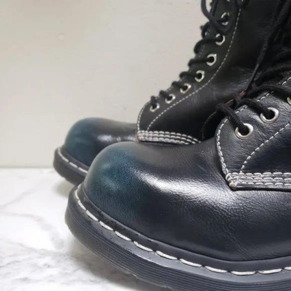 Dr. Martens 1919 Blue Rogue Steel-Toe 10 Eye Boots - Picture 7 of 13